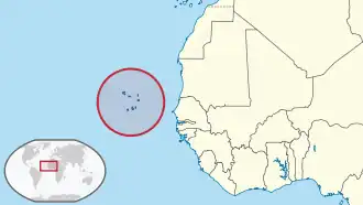 Localización de las islas de Cabo Verde