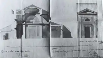 Fachada y sección de la capilla (Francisco Sánchez, 1791)