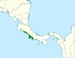 Distribución geográfica del cotinga piquiamarillo.