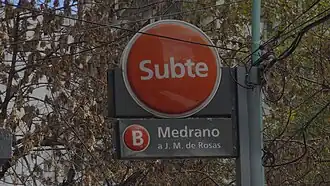 Cartel sobre Av. Corrientes.