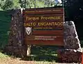 Cartel de acceso al parque provincial.