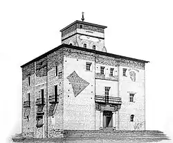 Grabado del edificio