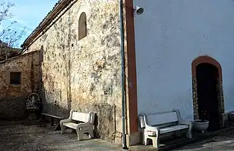 Vista parcial (suroriental) de la Ermita de la Virgen de Gracia (Castielfabib, Valencia), 2018.