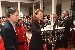 Ministra Ena von Baer, en una festividad judía en el Palacio de La Moneda.