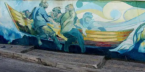 Detalle de mural en Ferrari