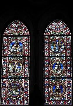 Vitrales de la colegiata de Notre-Dame-en-Vaux de Châlons-en-Champagne, ca. 1160-1180, restauradas en el siglo&nbsp;XIX.