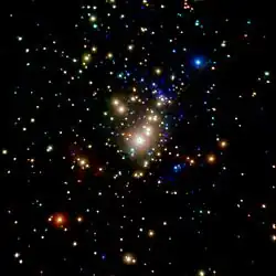 Cúmulo de estrellas recién formadas en la nebulosa de Orion.