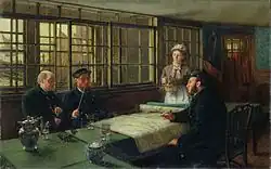 Discusión náutica, Charles Napier Hemy, 1877 (Newlyn).
