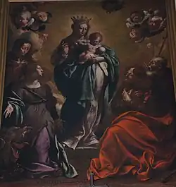 Virgen del Carmen con el Niño y los santos Felipe y Santiago, Margarita y Magdalena (1640), iglesia de los santos Felipe y Santiago, Castelleone