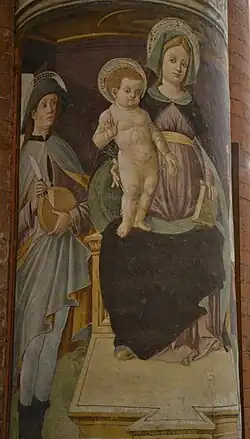Fresco votivo sobre una columna (siglo XV).