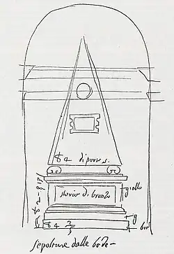 La tumba de Agostino Chigi, boceto atribuido a Dosio.