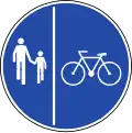 Superficie segregada peatones - biciclos
