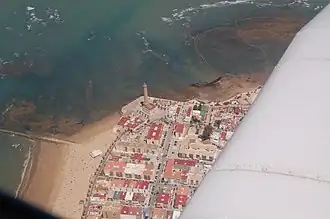 Vista aérea del faro.