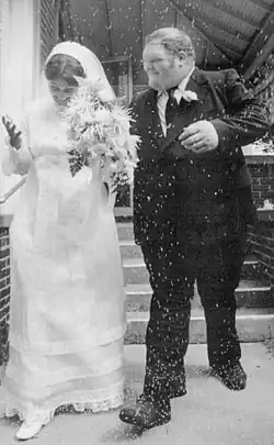 Taylor el día de su boda, 1973