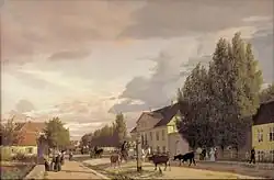Vista de una calle en Østerbro, en las afueras de Copenhague (1836)