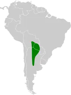 Distribución geográfica de la chuña de patas negras.
