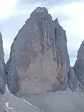La cara norte de Cima Grande di Lavaredo