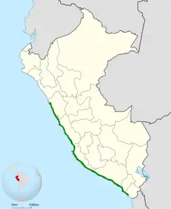 Distribución geográfica de la remolinera costera peruana.