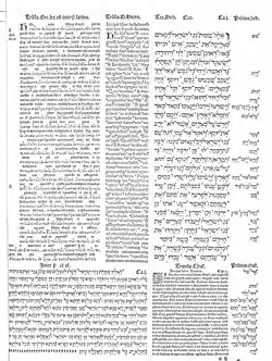 Edición trilingüe de la Biblia.