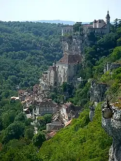 Santuario de Rocamadour, uno de los lugares de peregrinación medieval mariano en Francia