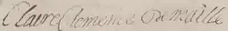 Firma de Claire-Clémence de Maillé