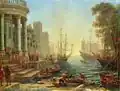 Claude Lorrain -Puerto con el embarque de Santa Úrsula(1641)