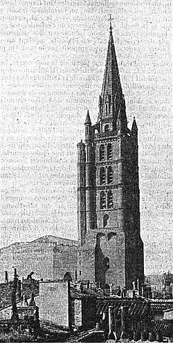 El campanario alcanzó una altura máxima de 91 metros