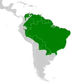 Distribución geográfica del mosquero parduzco.