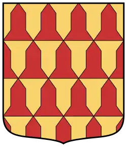 Verado (5) de gules y oro.