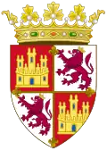 Escudo de armas de la Corona de Castilla entre 1390 y 1406.