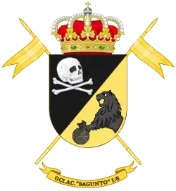 Escudo del Grupo de Caballería Ligero Acorazado "Sagunto" I/8 (GCLAC-I/8) Regimiento de Caballería Acorazada nº. 8 "Lusitania"