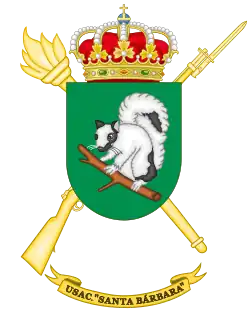 Escudo de la Unidad de Servicio de Acuartelamiento "Santa Bárbara" (USAC)