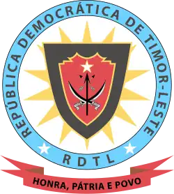 Primera versión del escudo de armas de Timor Oriental (2002-2007)