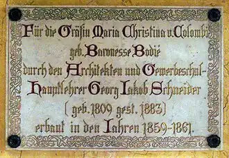 Placa en el palacete