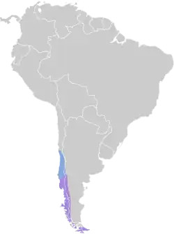 Distribución geográfica del peutrén.