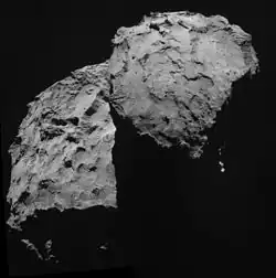 Vista del cometa desde Rosetta el 14 de septiembre de 2014.