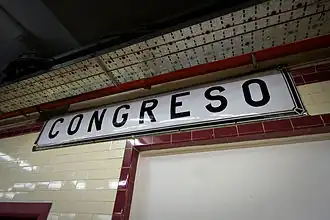 Cartel de la estación