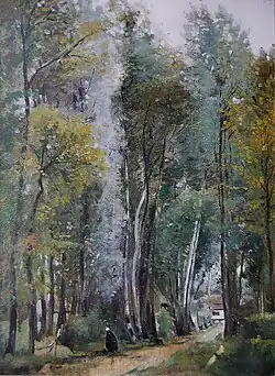 Vista de la rue de Crambious, cerca de Fleurbaix (1854), colección privada .