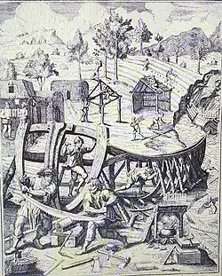 Construcción de una carabela por Lope de Olano