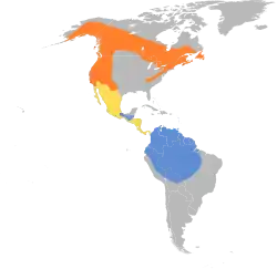 Distribución geográfica del pibí boreal.