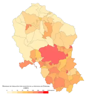 Densidad de población por municipio