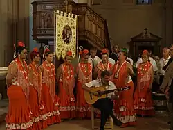 Coro rociero "Pastora" cantando en una Misa de la Congregación, en 2009