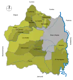 Corregimientos del distrito de Santiago de Cali