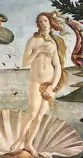 El nacimiento de Venus de Botticelli (fragmento)