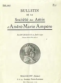 Numéro 1 del Boletín de la Sociedad de los Amigos deAndré-Marie Ampère (Juin 1931)
