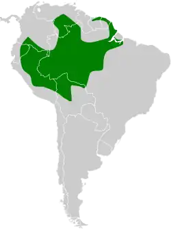 Distribución geográfica del curutié jaspeado.