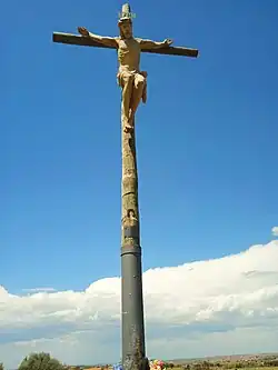 Cristo del Robledo, situado en los años 50 en el campamento de las Milicias Universitarias del Real Sitio de San Ildefonso (provincia de Segovia)