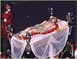 Imagen procesional del Viernes Santo en Sulmona.