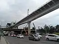 Viaducto 1 de la Línea 3 sobre el Anillo Periférico Norponiente, a unos metros de la estación Periférico Belenes.