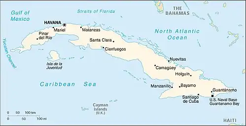Mapa de Cuba.